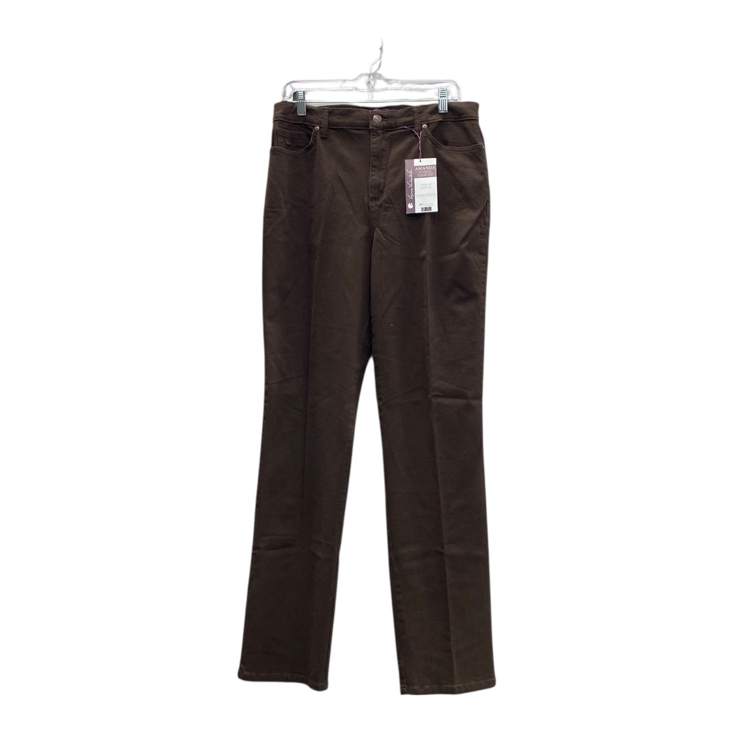 Jeans Straight By Gloria Vanderbilt In Brown, Size:12