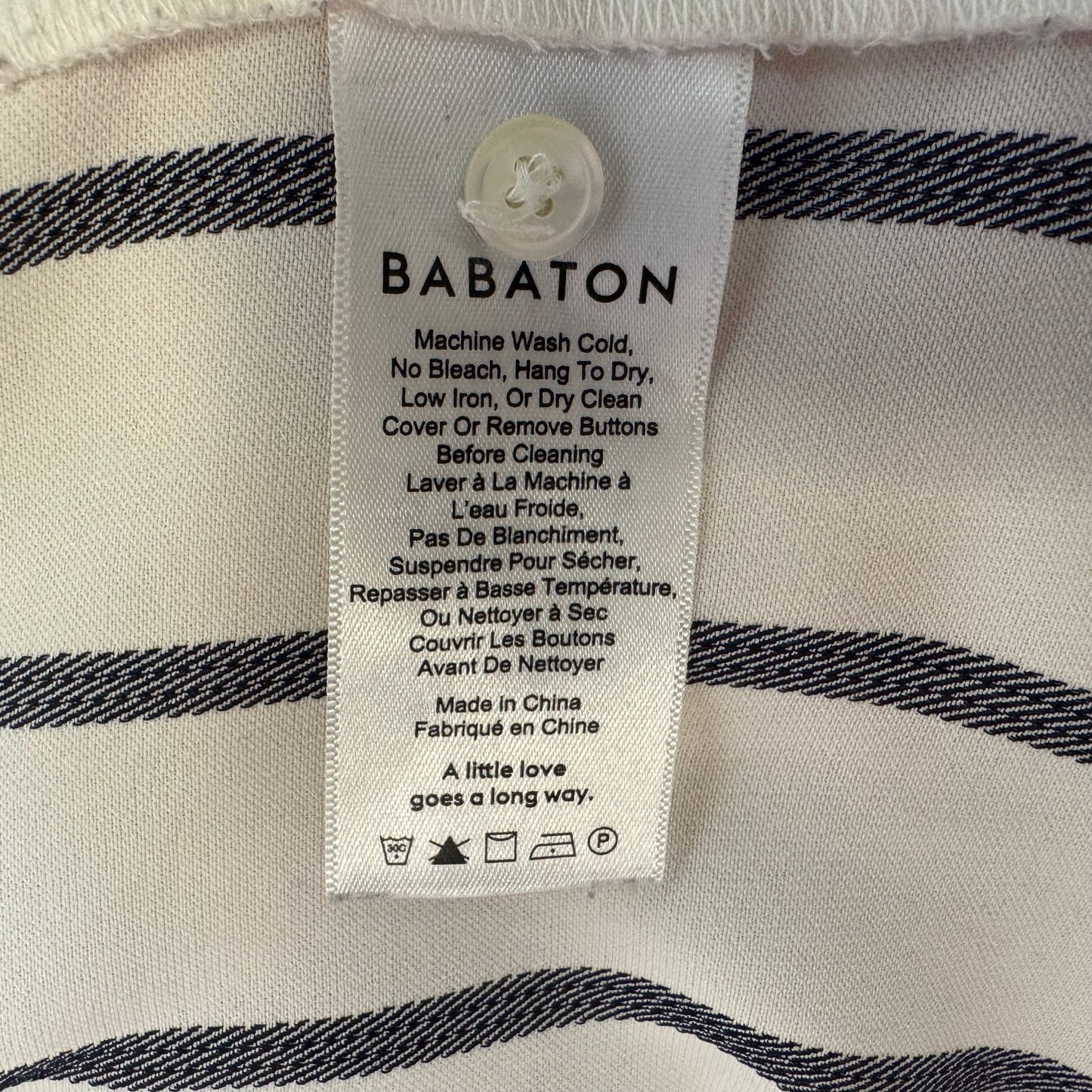 Top Long Sleeve By Babaton In Striped Pattern, Size: L