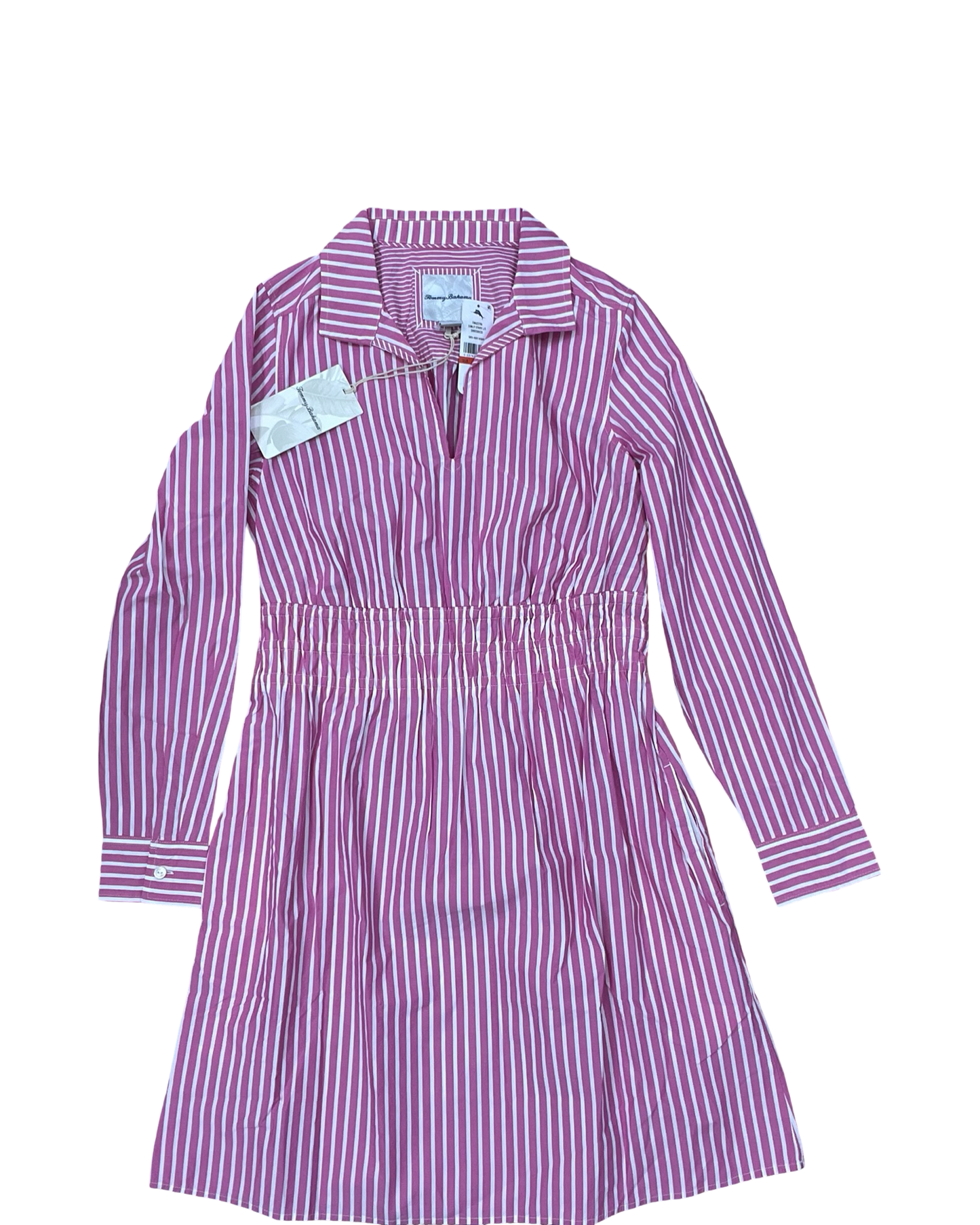 Dress Casual Midi By Tommy Bahama In Pink & White, Size:Xs