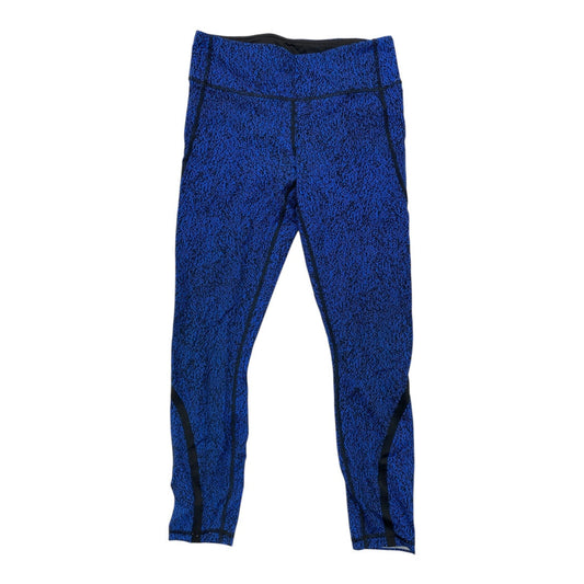 Athletic Leggings By Lululemon In Black & Blue, Size:S