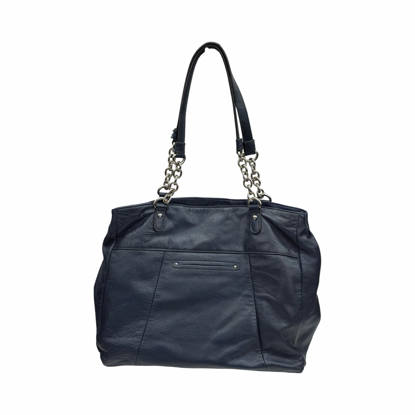 Handbag Leather By B. Makowsky In Navy, Size:Large