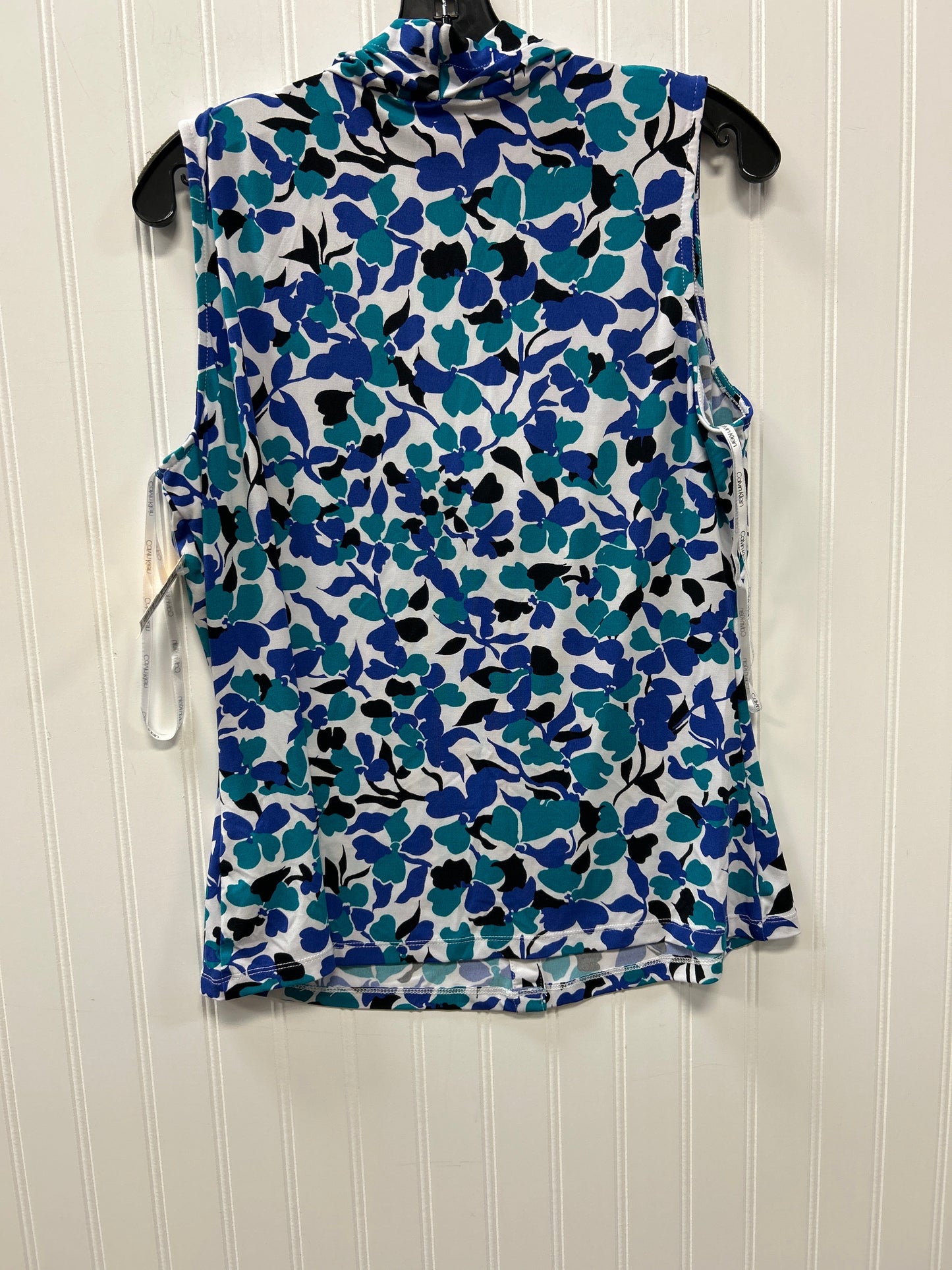 Top Ss By Calvin Klein In Blue, Size:L