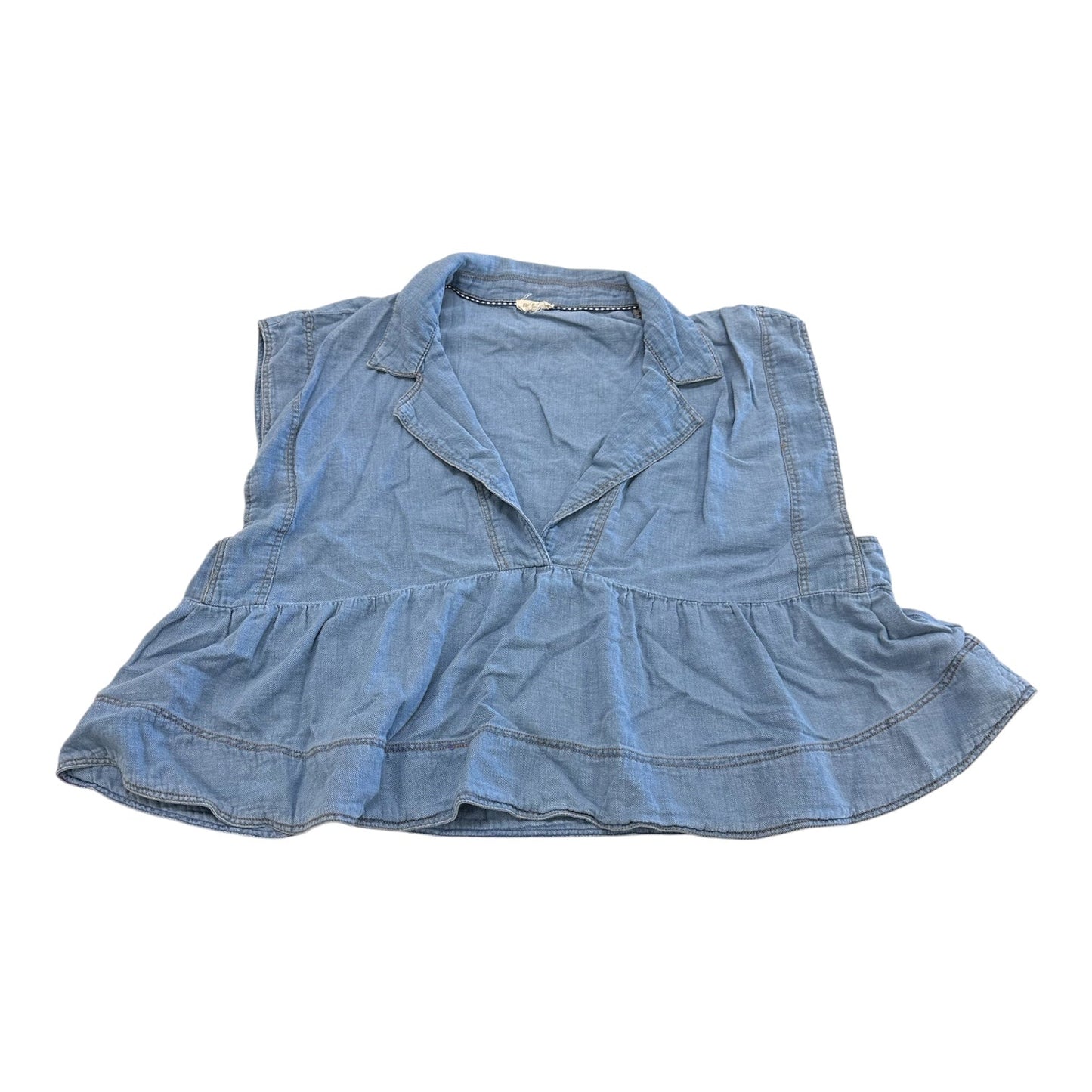 Top Sleeveless By Pilcro In Blue Denim, Size:Xl