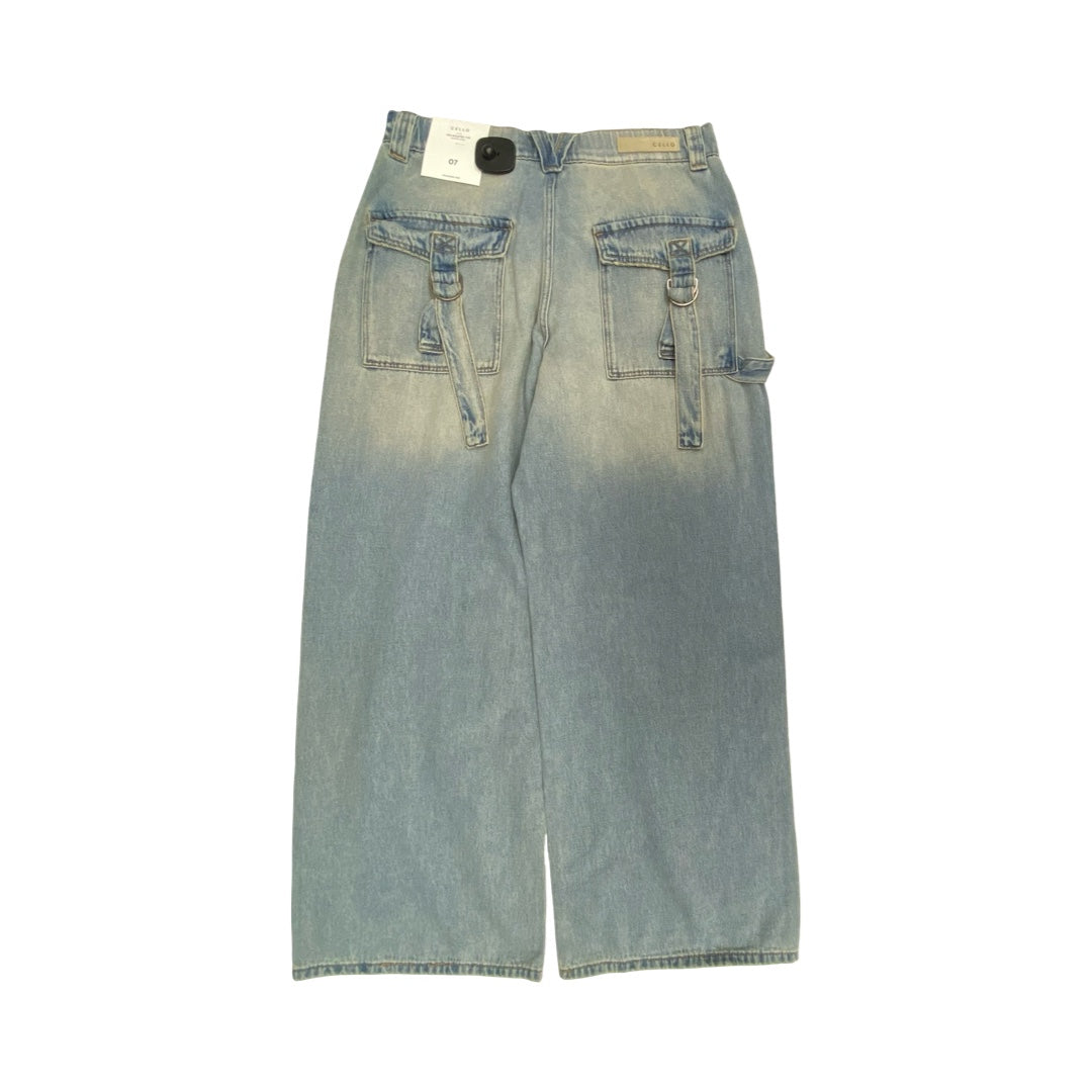 Jeans Wide Leg By Cello In Blue Denim, Size:8