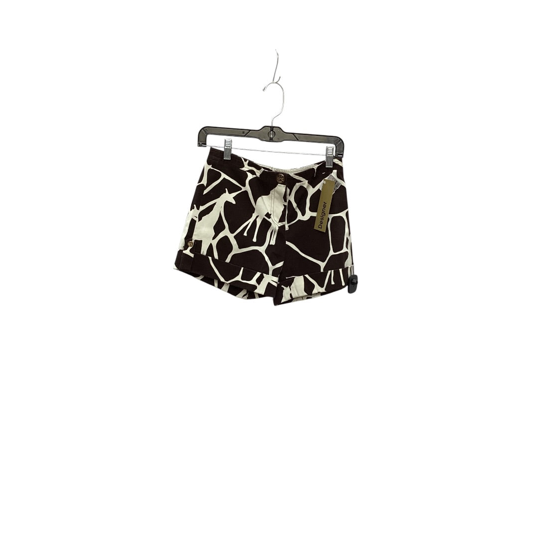 Shorts Designer By Tory Burch In Brown & Cream, Size: 4