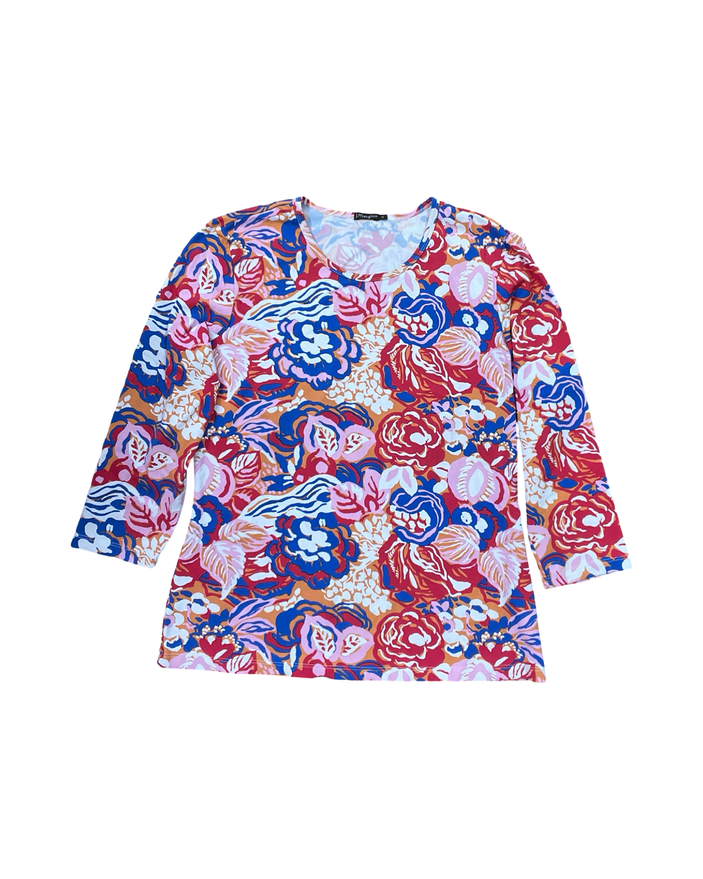 Top 3/4 Sleeve By J Mclaughlin In Floral Print, Size:M