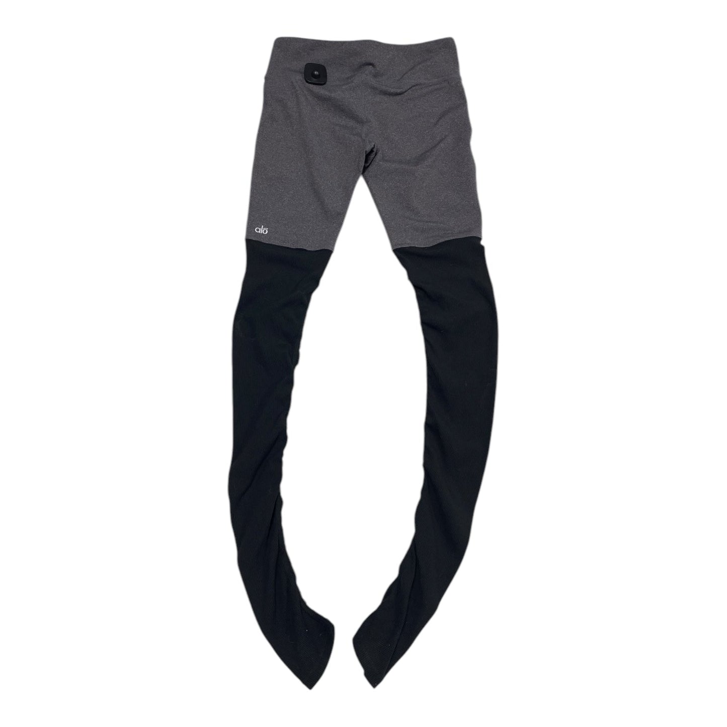 Athletic Leggings By Alo In Black & Grey, Size:M