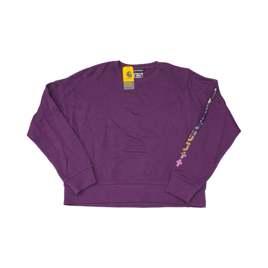 Athletic Sweatshirt Crewneck By Carhartt In Purple, Size:M