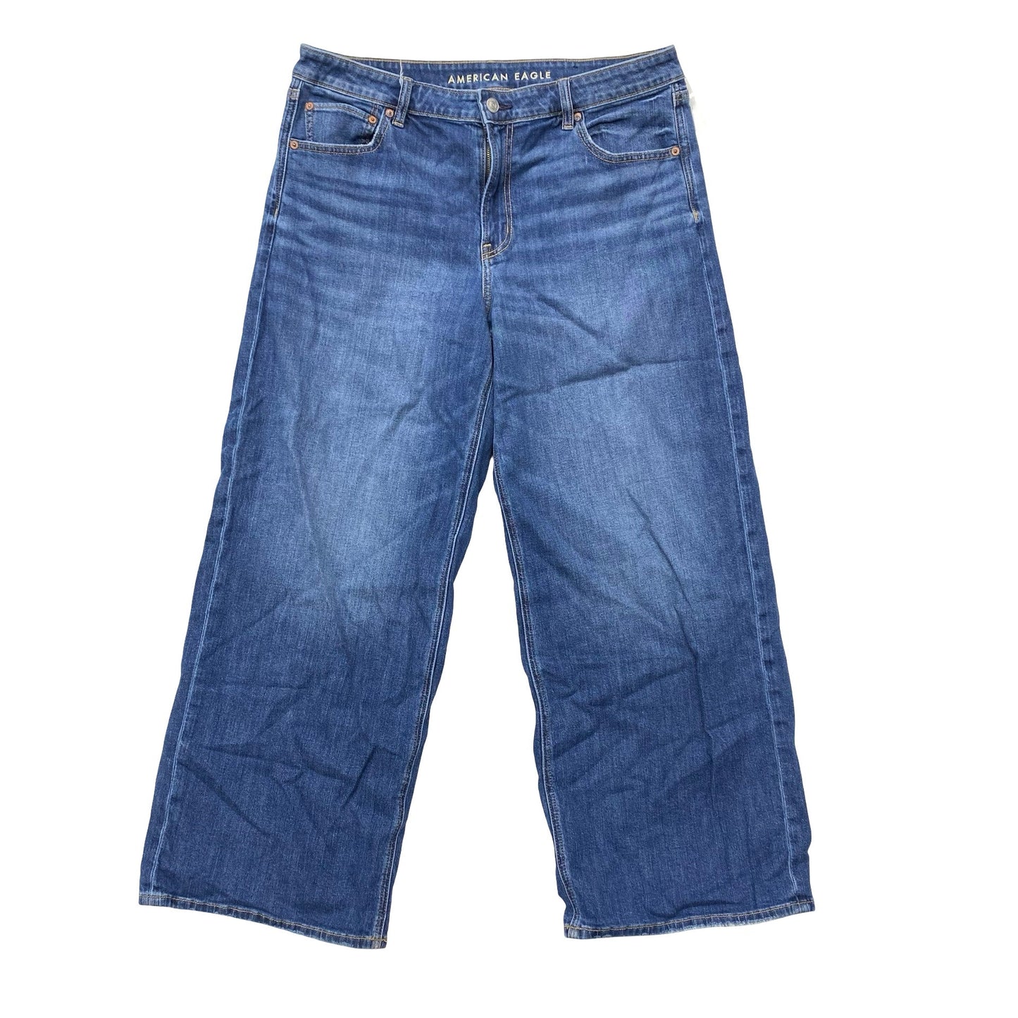 Jeans Wide Leg By American Eagle In Blue, Size:14