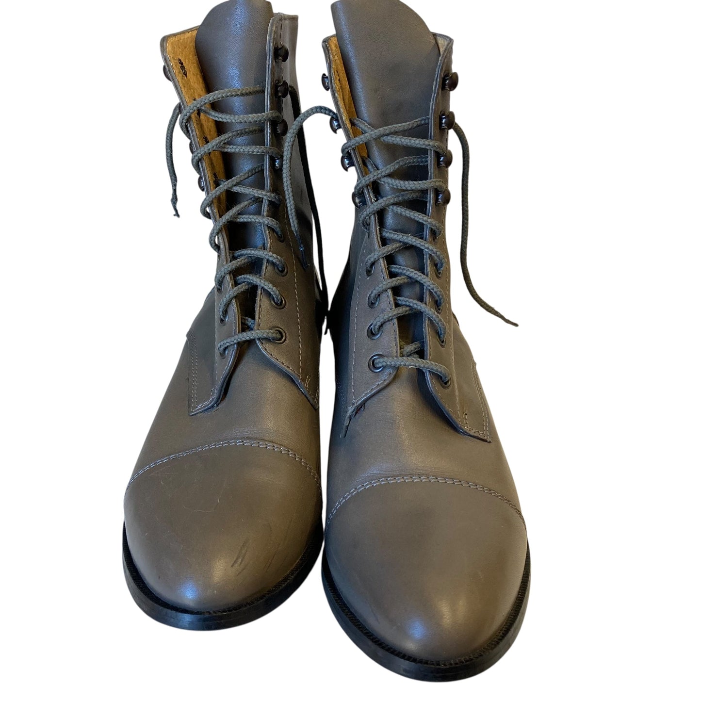 Boots Leather In Grey, Size:8