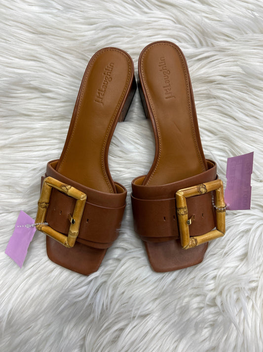 Sandals Heels Block By J Mclaughlin In Brown, Size:9