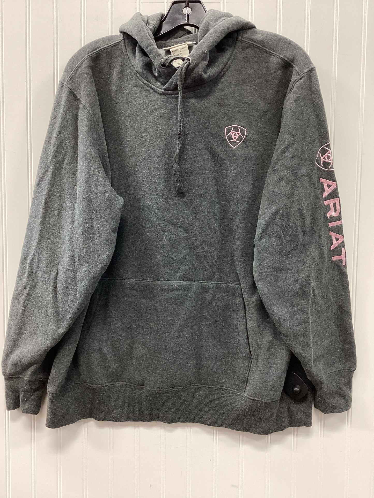 Sweatshirt Hoodie By Ariat In Grey, Size:Xl