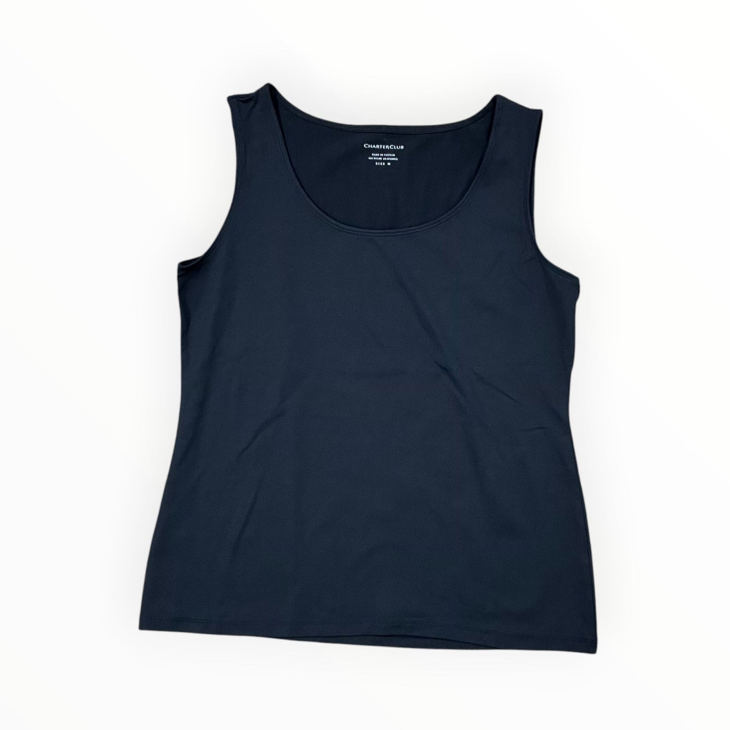 Tank Top By Charter Club In Black, Size:M