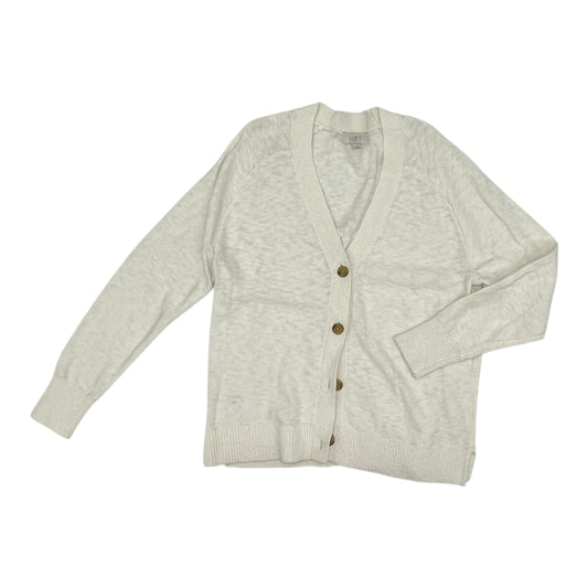 Sweater Cardigan By Loft In Cream, Size:M