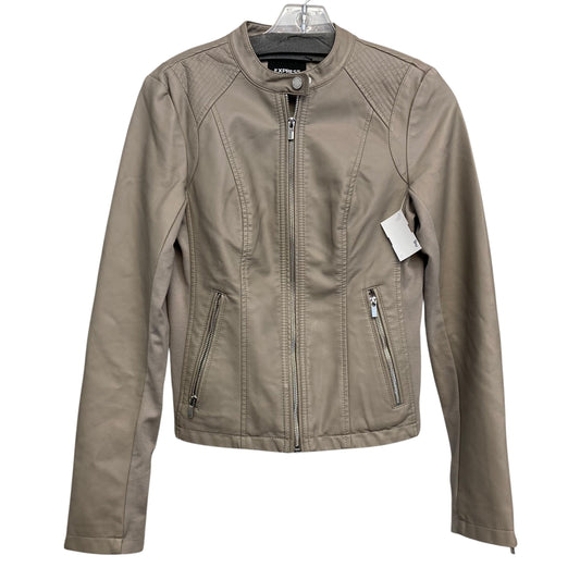 Jacket Moto By Express In Grey, Size:Xs