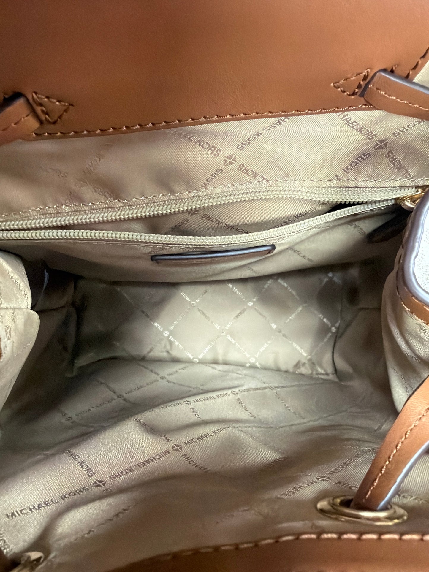 Backpack Designer By Michael Kors In Tan, Size:Large