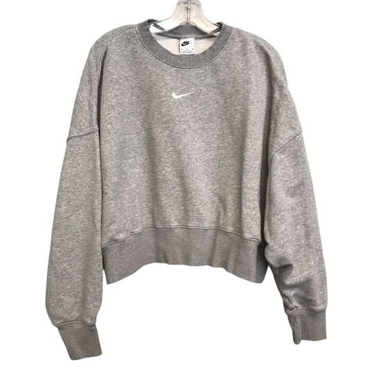 Athletic Sweatshirt Crewneck By Nike In Grey, Size:M