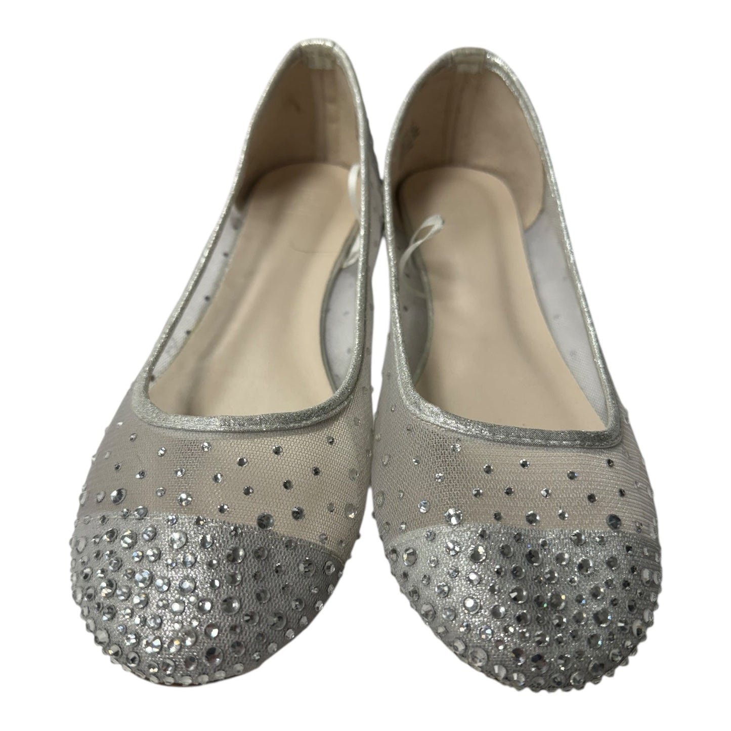 Shoes Flats  In Silver, Size:11