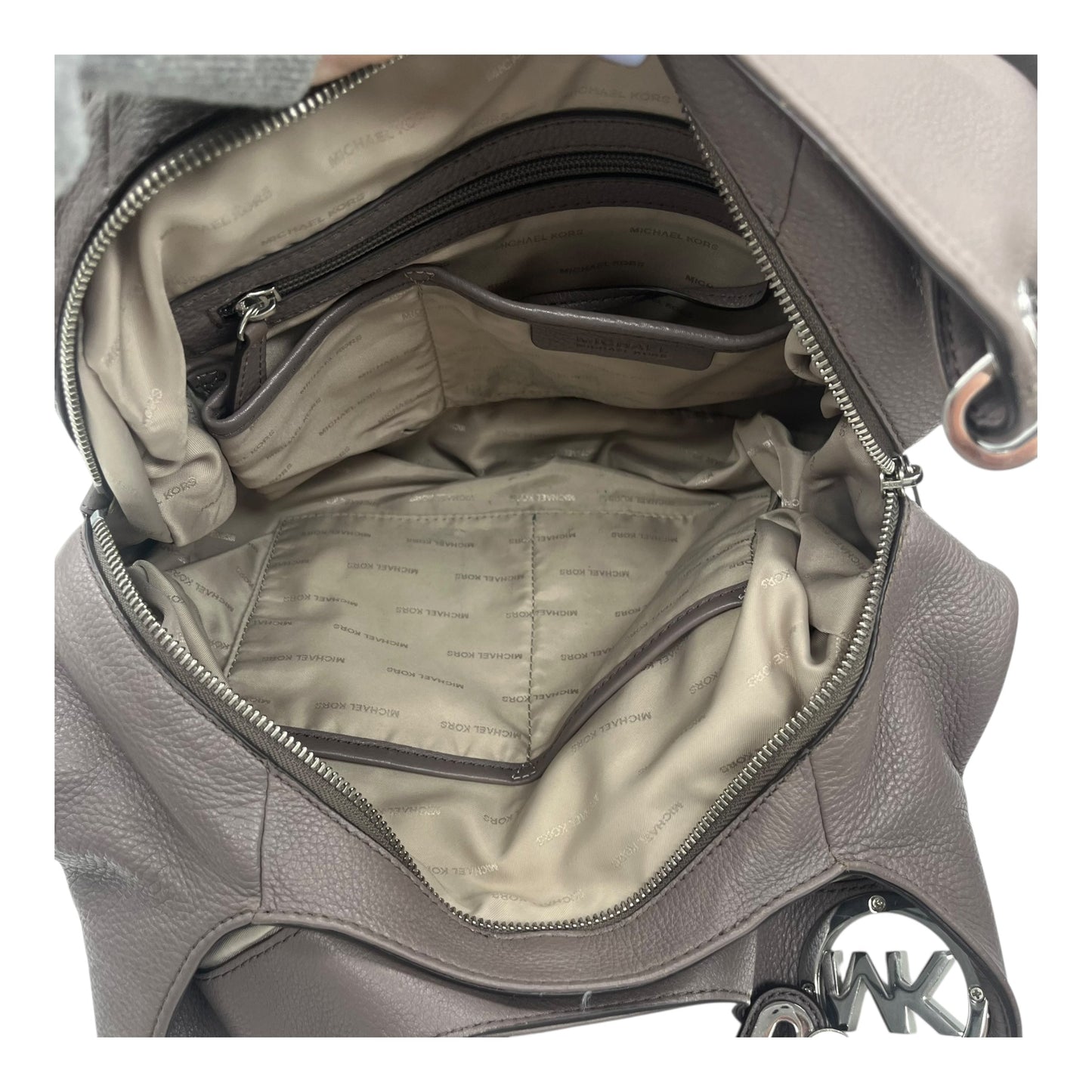 Handbag Designer By Michael Kors In Taupe, Size:Large