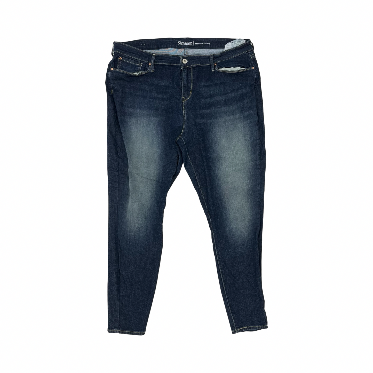 Jeans Skinny By Levis Signature In Blue Denim, Size:20