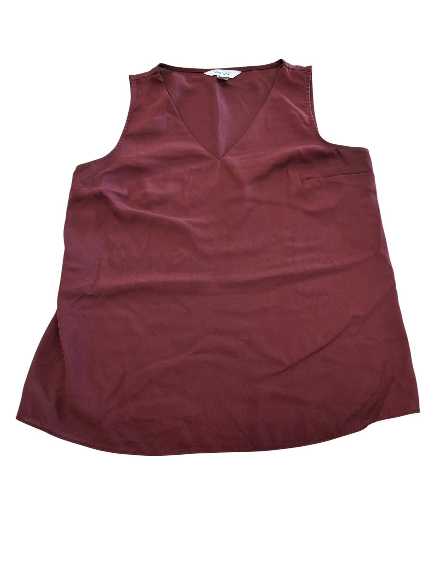 Top Sleeveless By Nine West In Maroon, Size:S