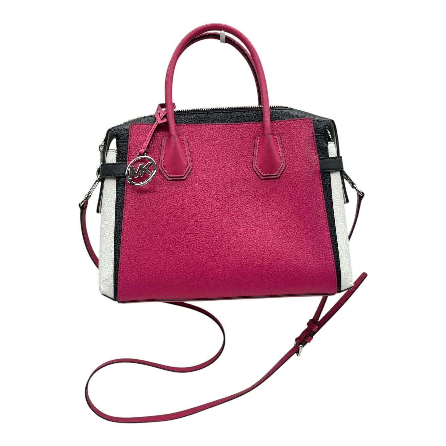 Handbag Designer By Michael Kors In Pink & White, Size:Large