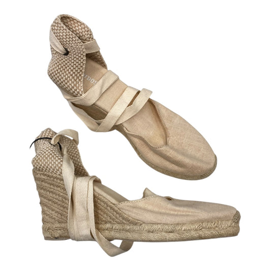 Shoes Heels Block By Soludos In Cream, Size:11