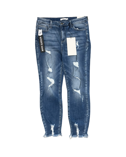 Jeans Skinny By Cello In Blue Denim, Size:14