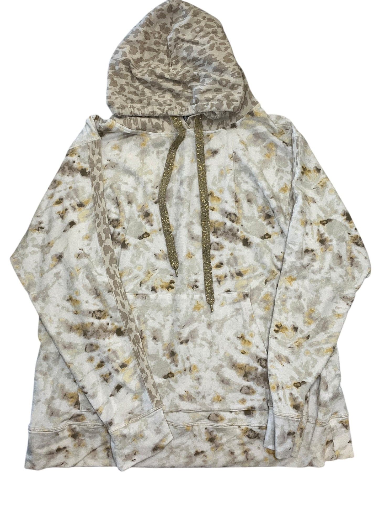 Sweatshirt Hoodie By Johnny Was In Tan, Size:M