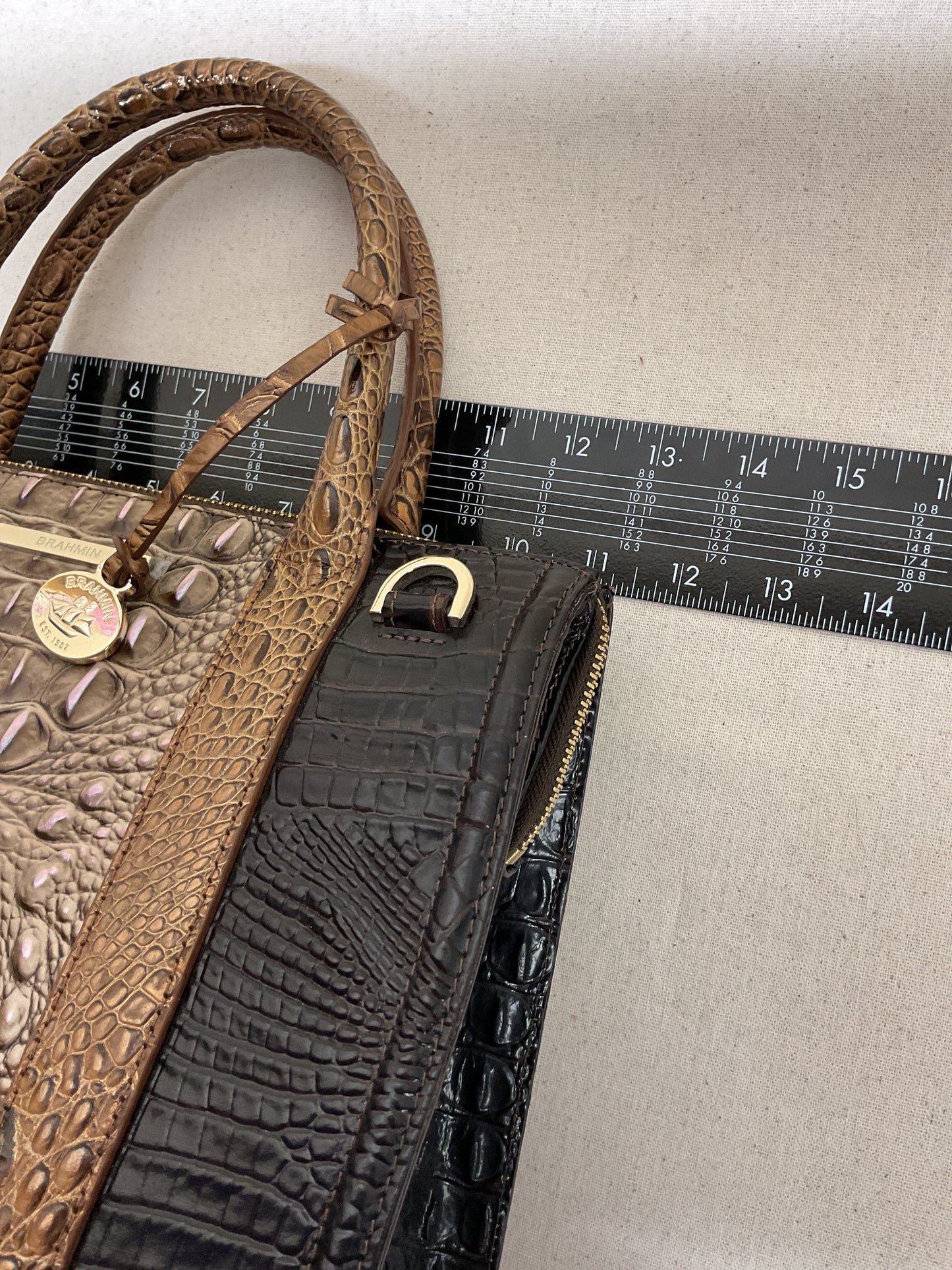Handbag Designer By Brahmin In Brown, Size:Large