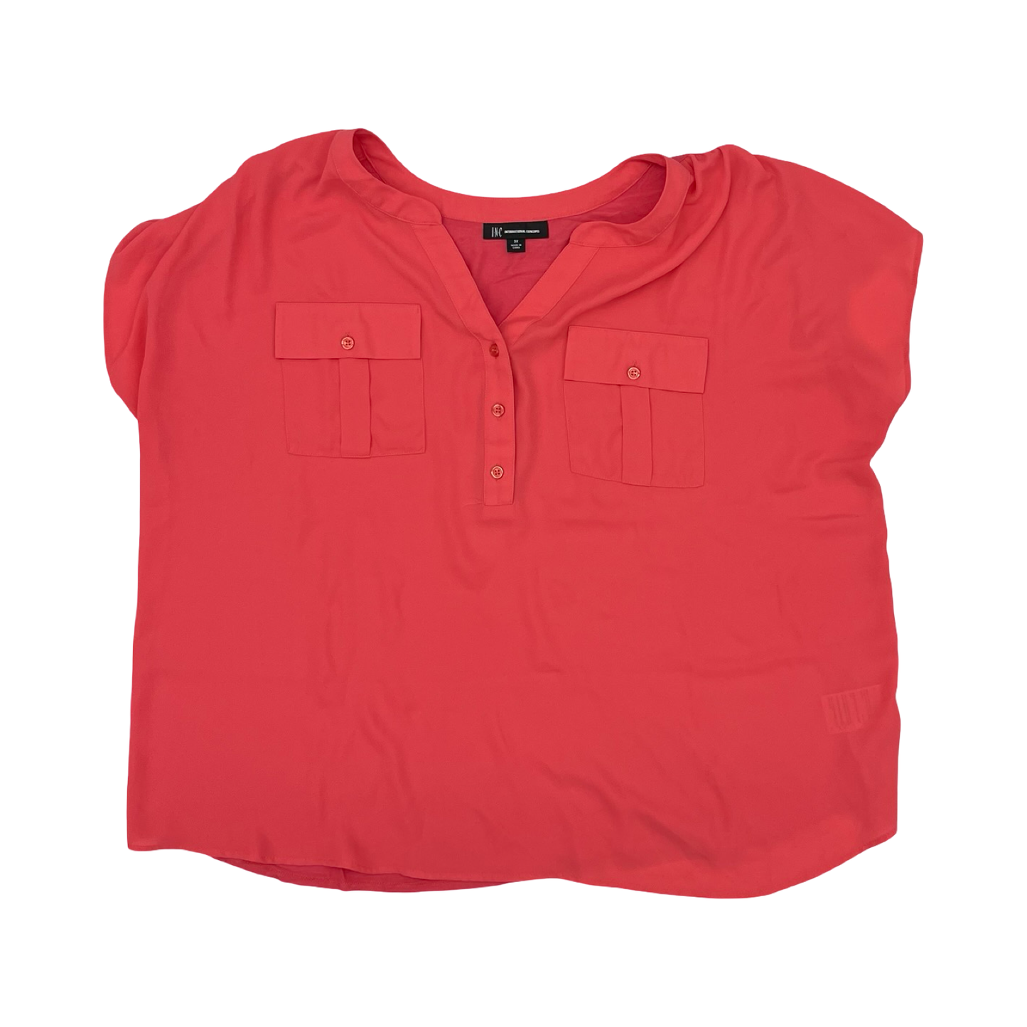 Blouse Ss By Inc In Orange, Size:3X
