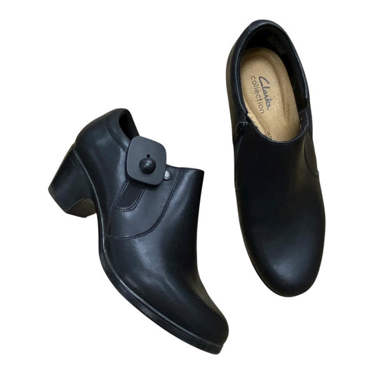 Boots Ankle Heels By Clarks In Black, Size:9