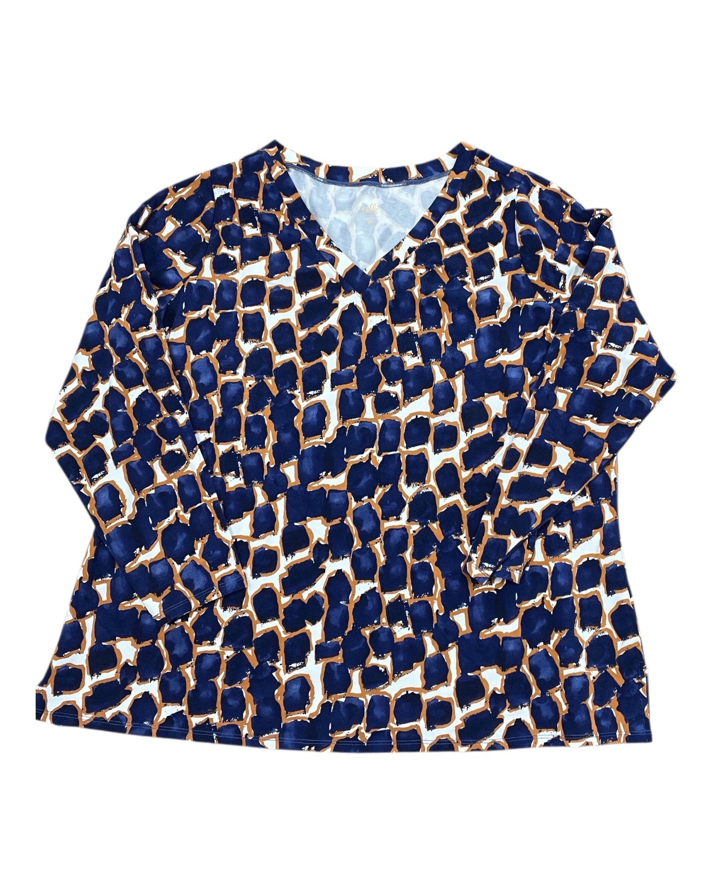 Top Ls By Clothes Mentor In Blue & White, Size:1X