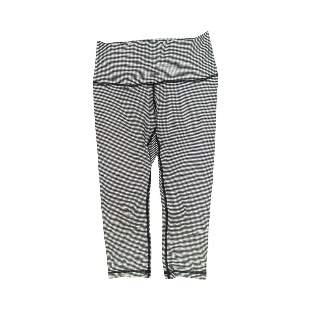 Athletic Capris By Lululemon In Black & White, Size:6