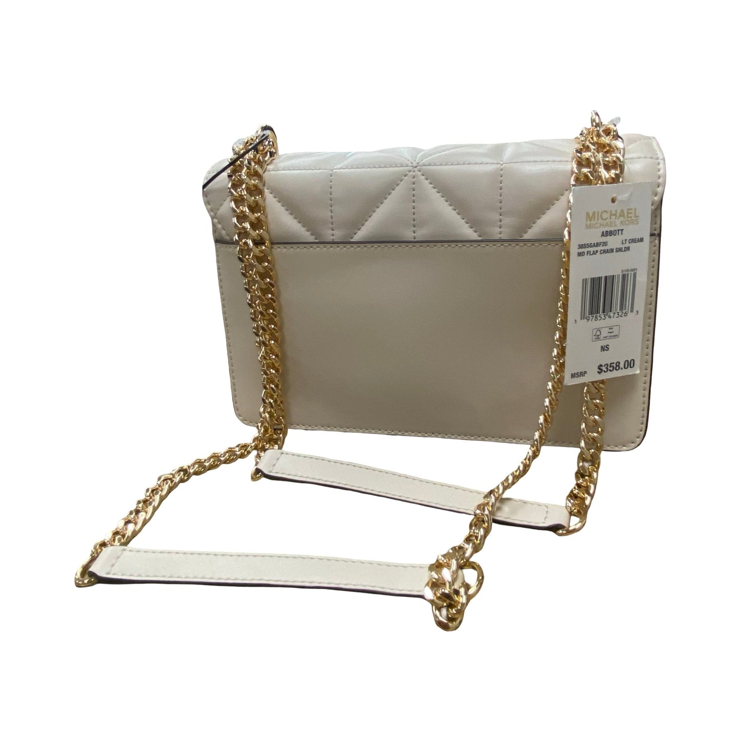 Handbag Designer By Michael Kors In Cream, Size:Medium