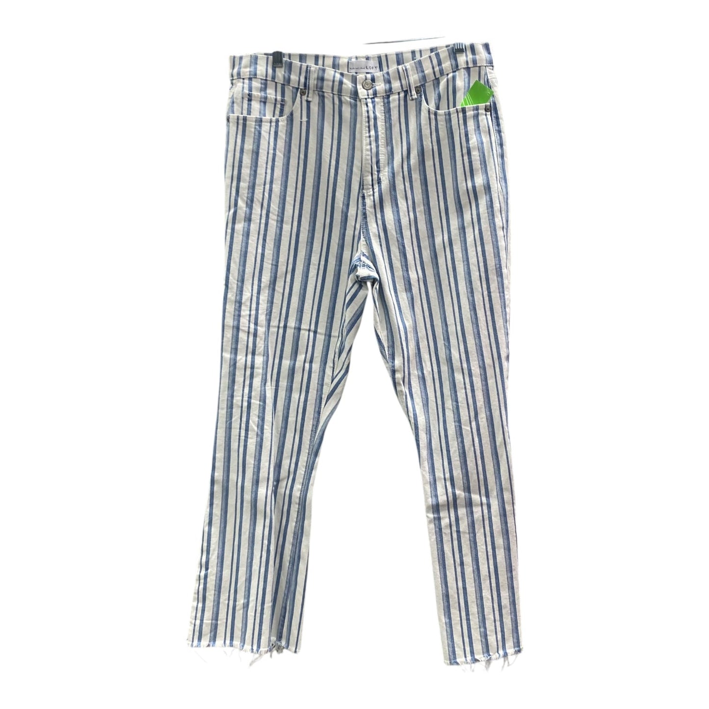 Jeans Straight By Loft In Blue & White, Size:10