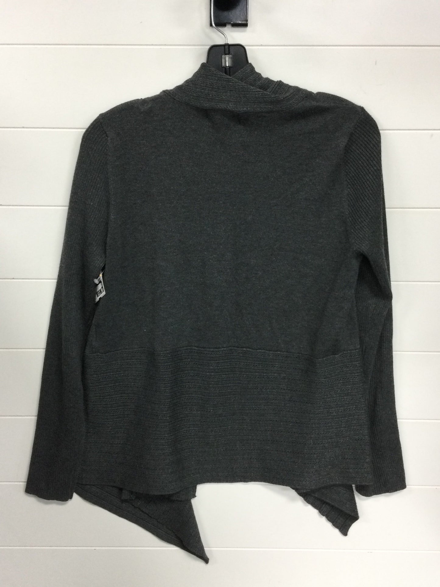 Cardigan By Liz Claiborne In Grey, Size:Mp