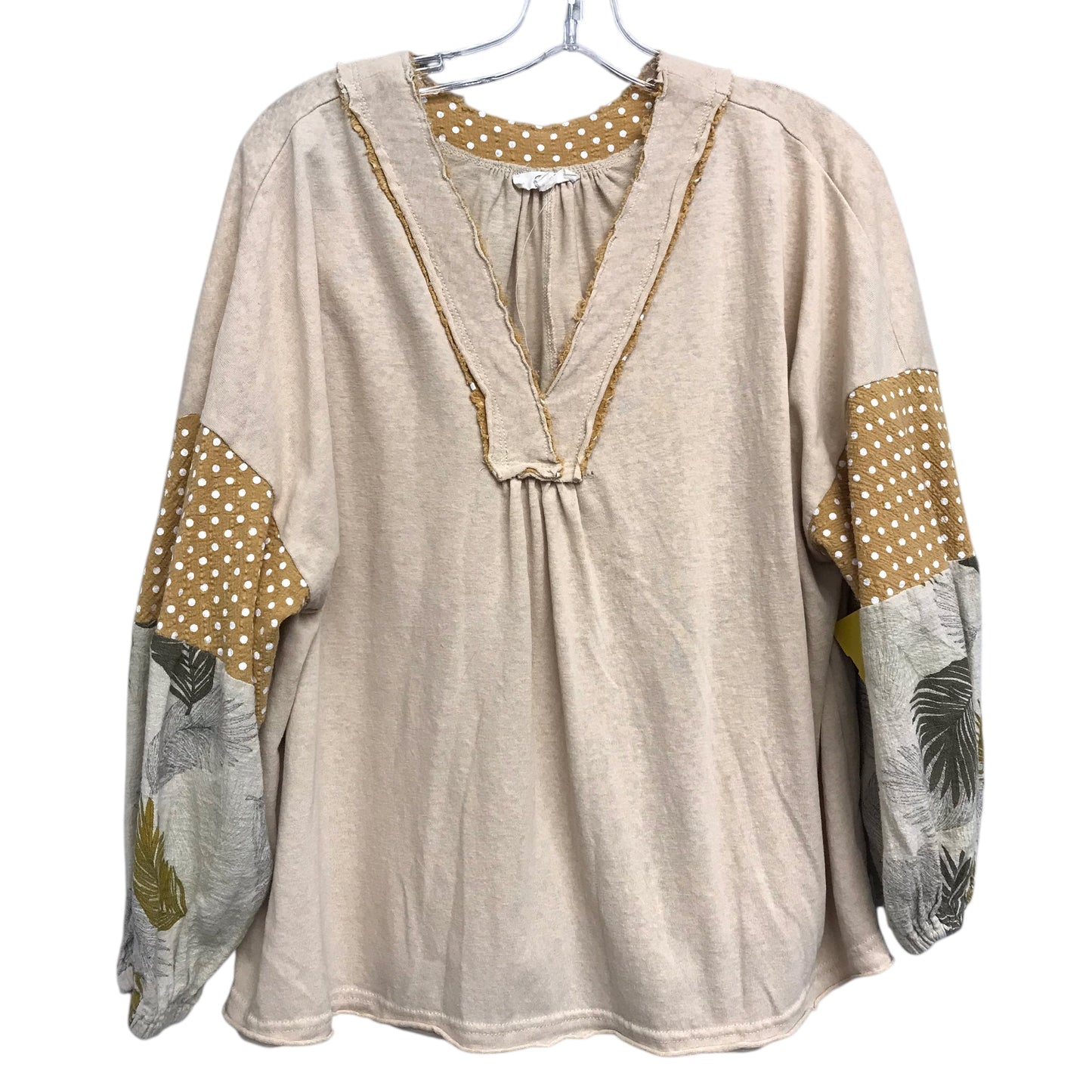 Top 3/4 Sleeve By Easel In Tan, Size:S