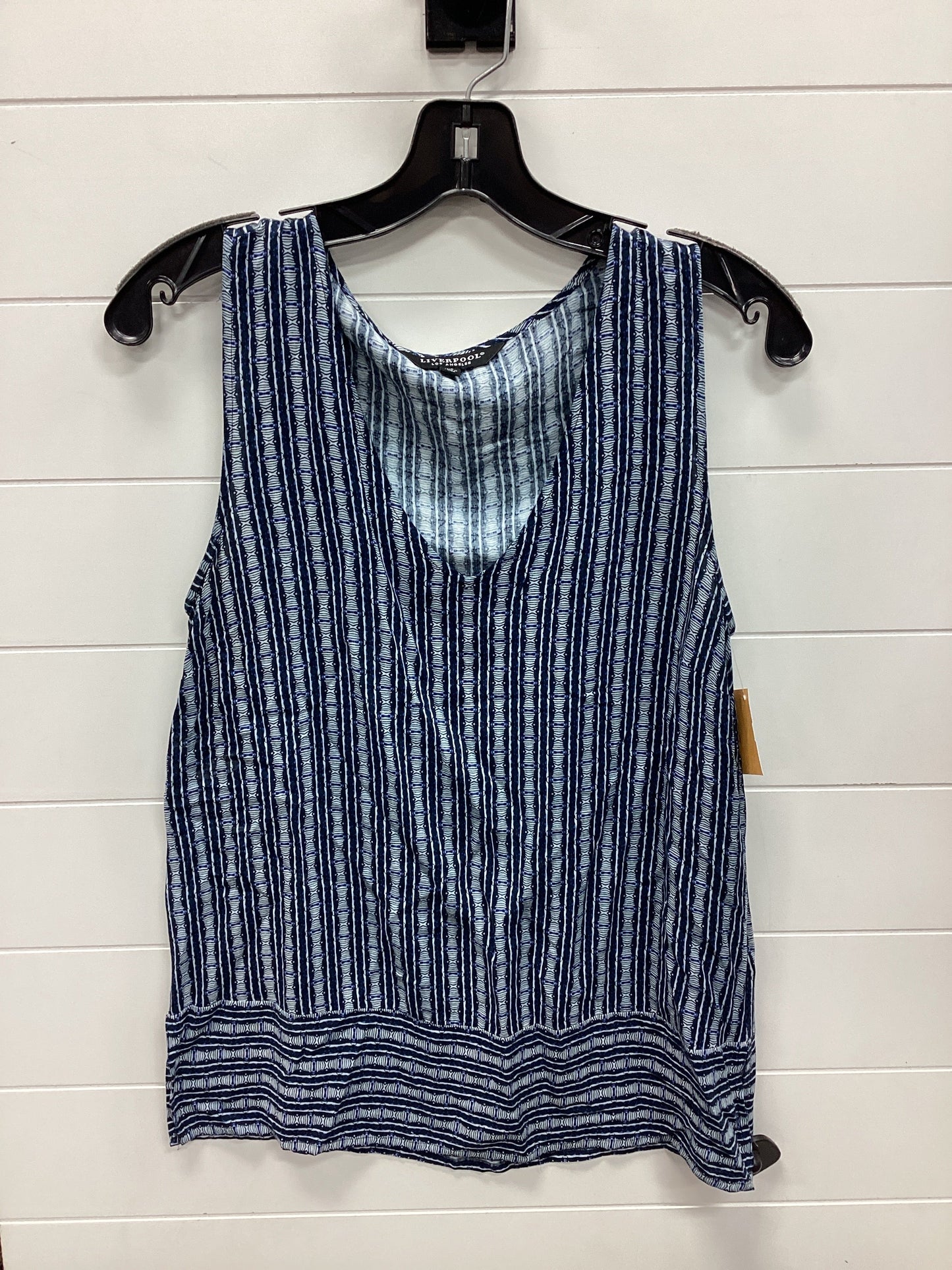 Top Sleeveless By Liverpool In Blue, Size:Xs