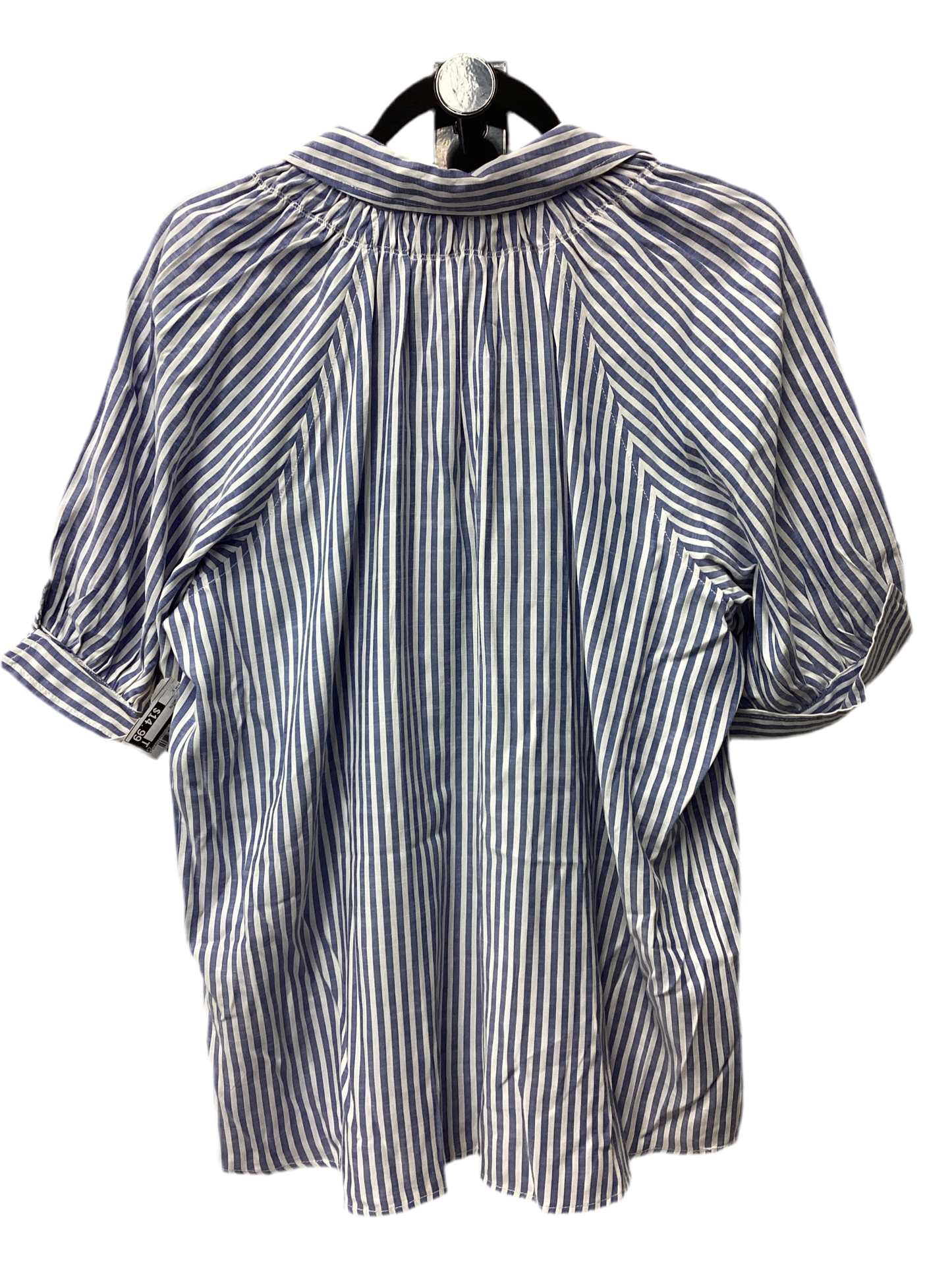 Blouse Ss By Max Studio In Blue & White, Size:Xl