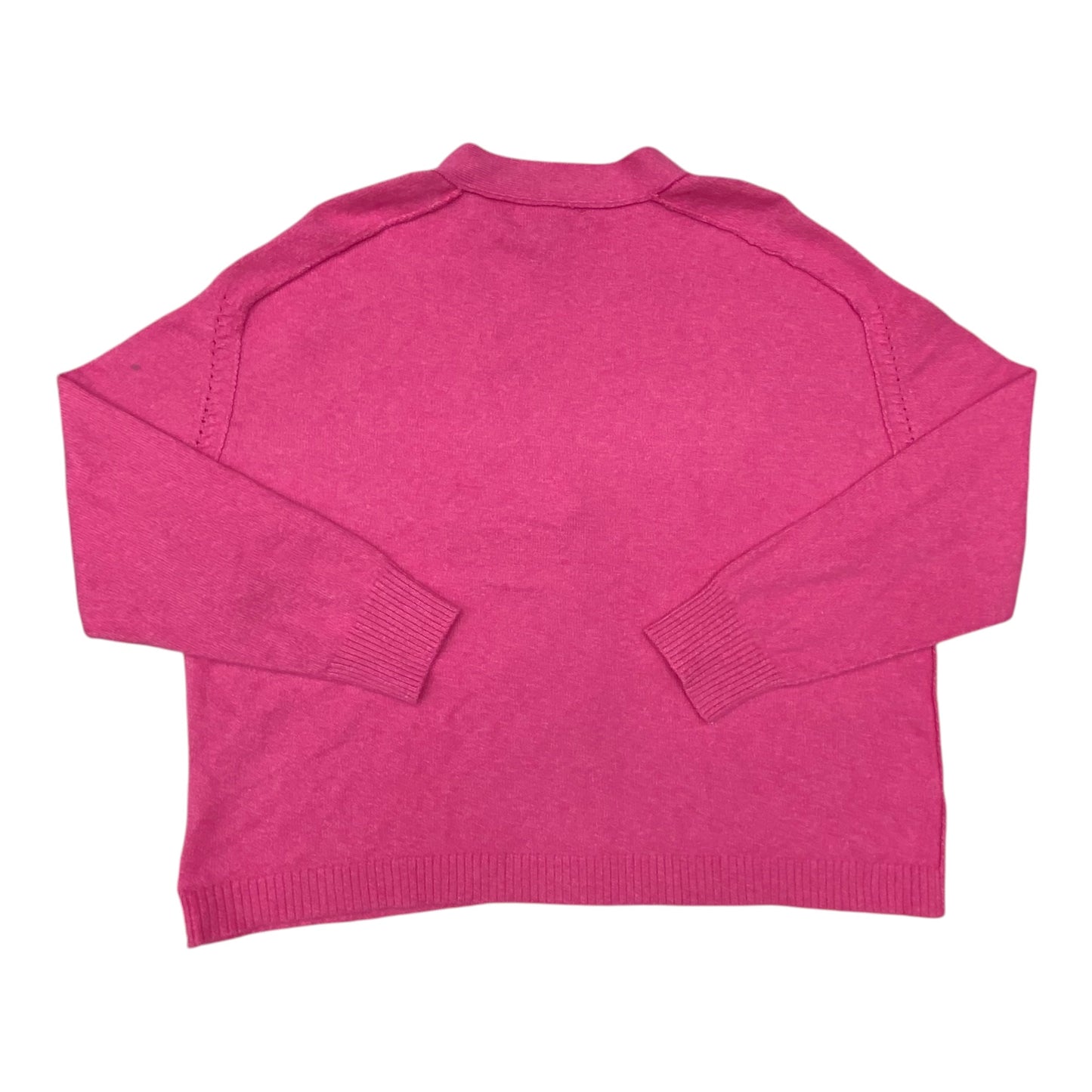 Sweater Cardigan By Loft In Pink, Size:L