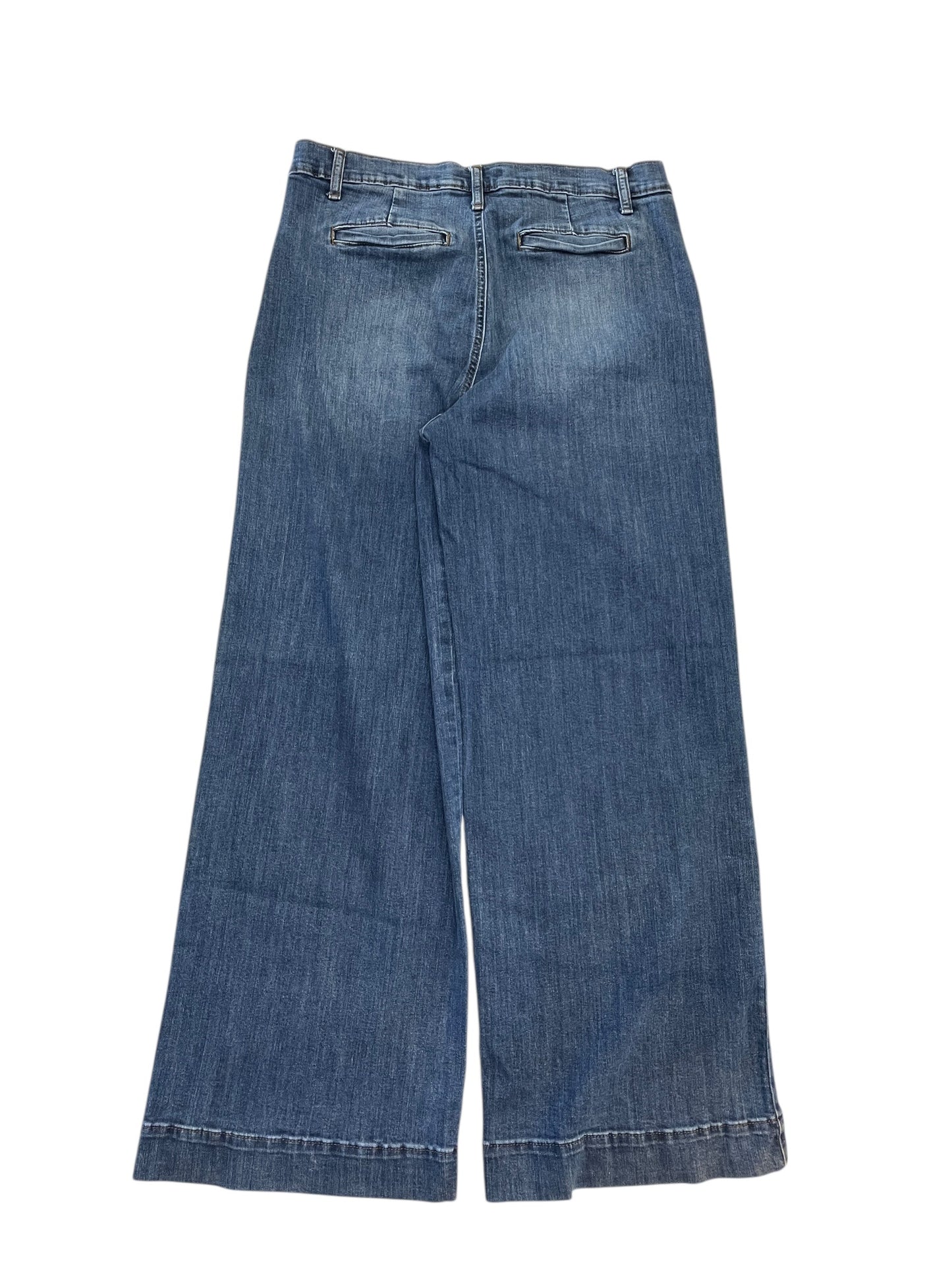 Jeans Wide Leg By Banana Republic In Blue Denim, Size:12