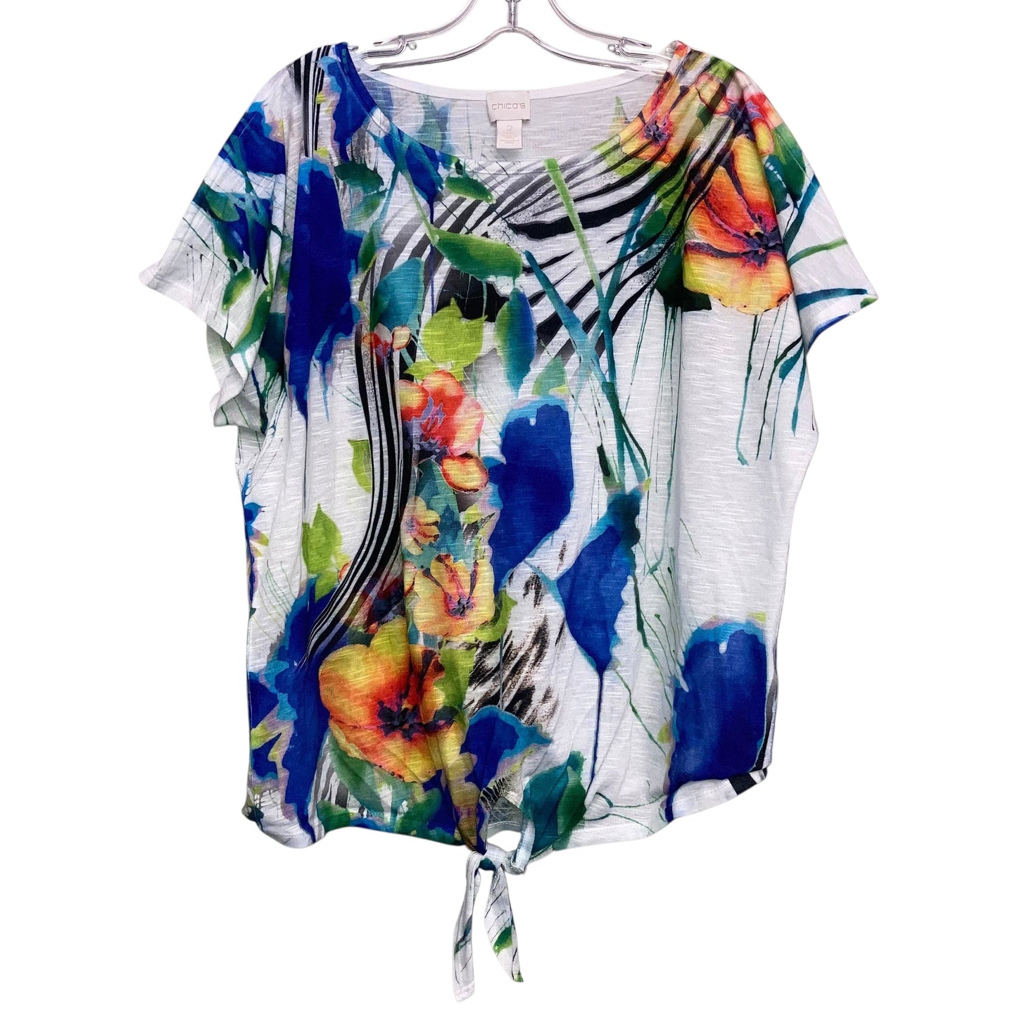 Top Ss By Chicos In Floral Print, Size:L