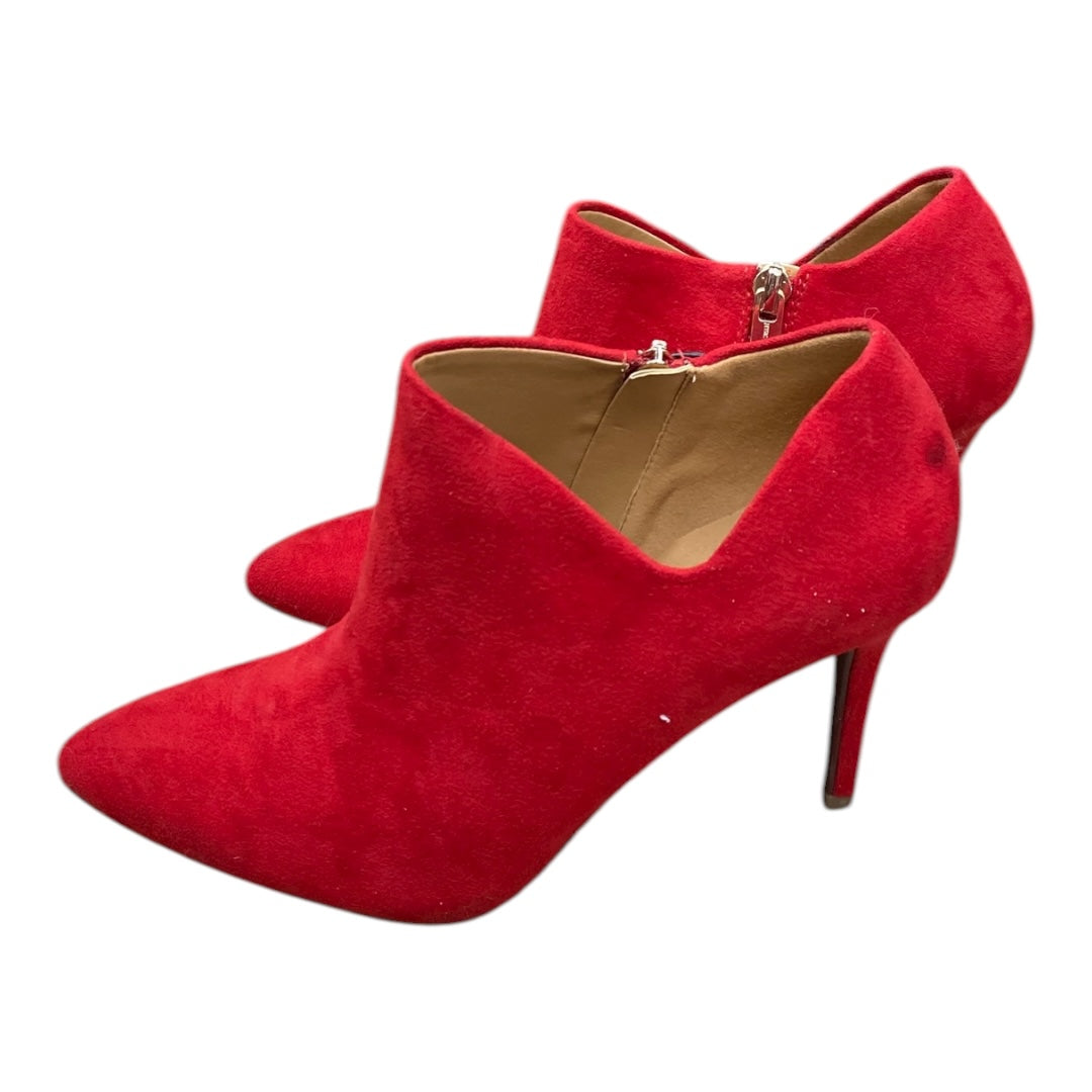 Boots Ankle Heels By Jessica Simpson In Red, Size:7