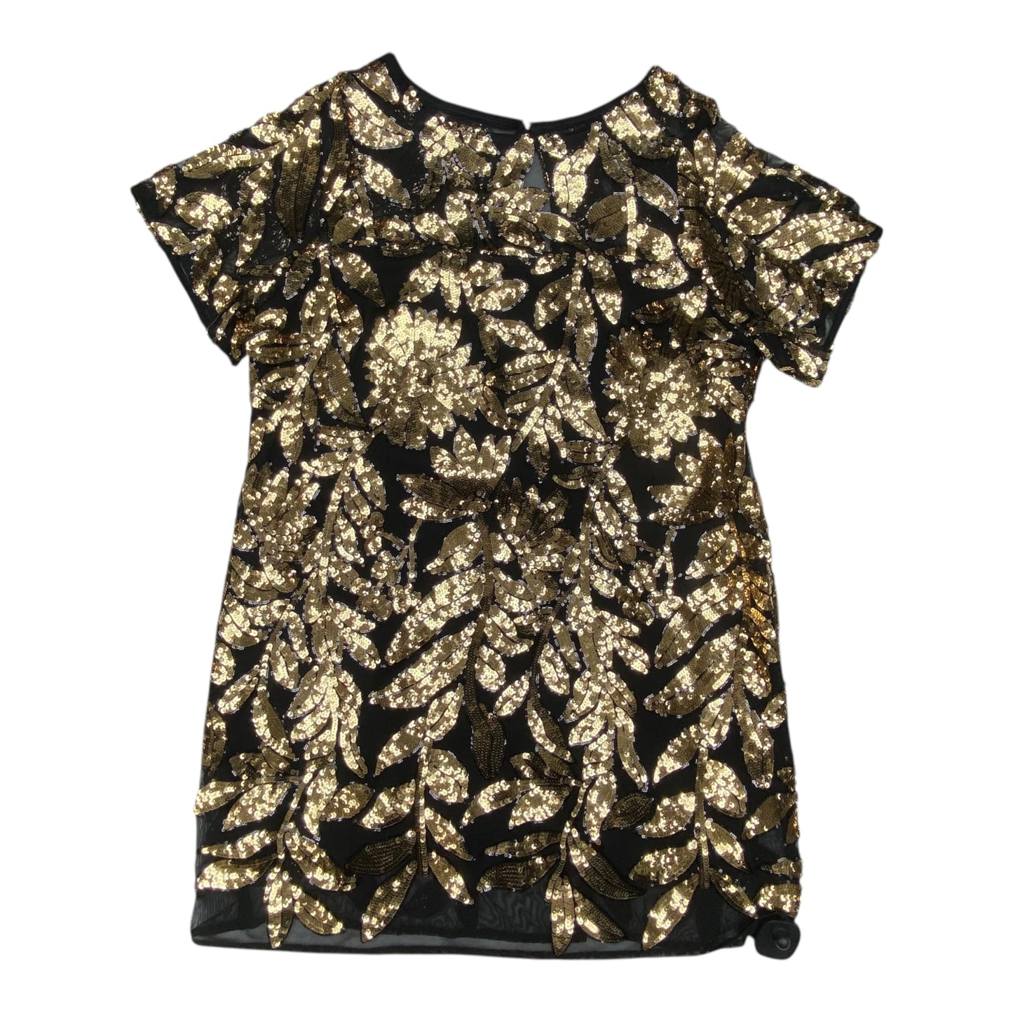 Dress Party Midi By Anthropologie In Black & Gold, Size:1X