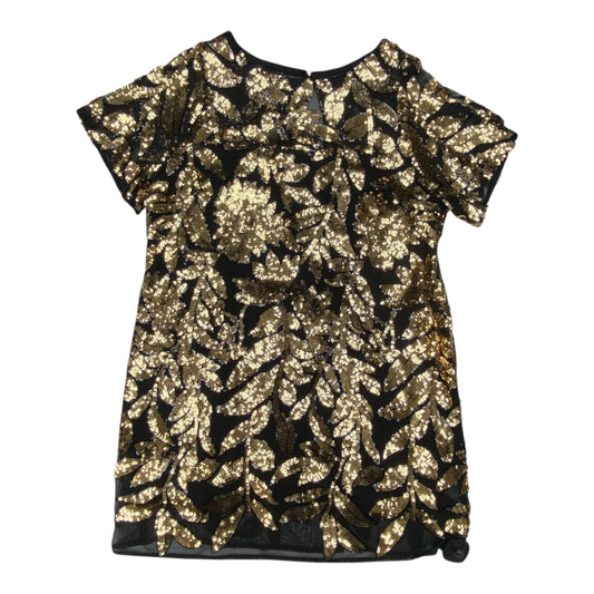 Dress Party Midi By Anthropologie In Black & Gold, Size:1X