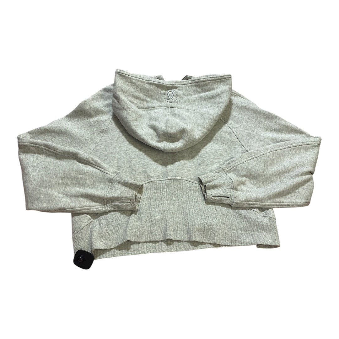 Athletic Sweatshirt Hoodie By Lululemon In Grey, Size:M