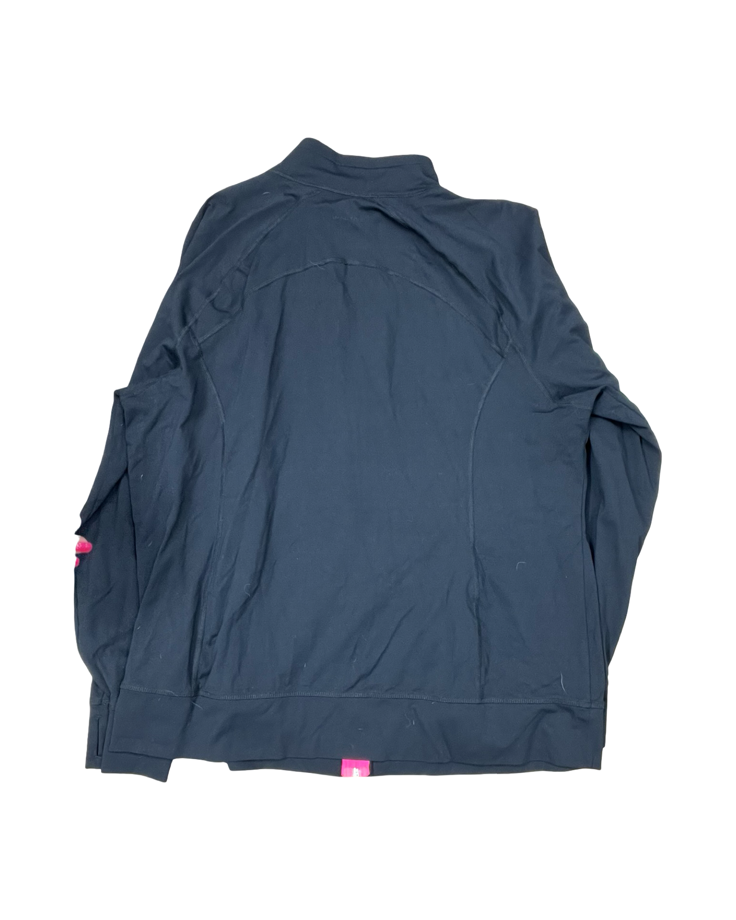 Athletic Jacket By L Love In Black & Pink, Size:1X