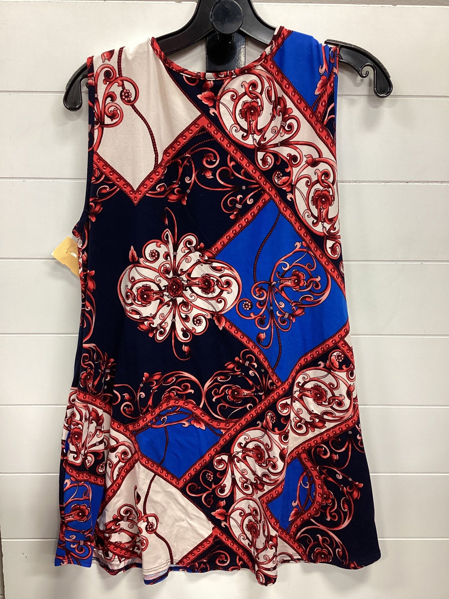 Top Sleeveless By 4S13nna In Blue & Red, Size:1X