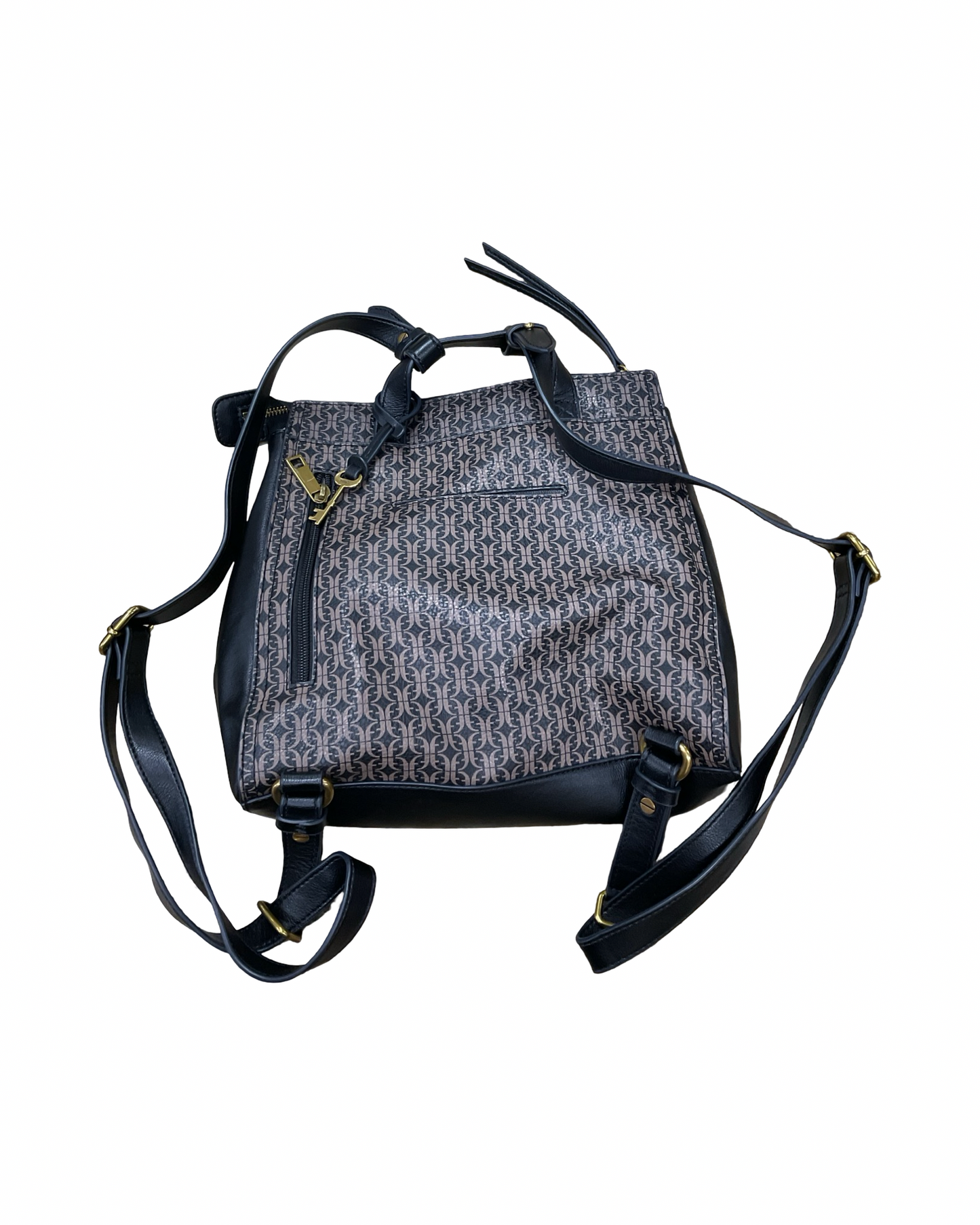 Handbag By Fossil In Black & Brown, Size:Medium